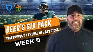 DRAFTKINGS amp FANDUEL NFL PICKS WEEK 5  DFS 6 PACK [upl. by Marzi]