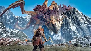 God of War 4  Dragon Boss Fight God of War 2018 PS4 Pro [upl. by Yecrad]