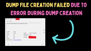 How to Fix Dump File Creation Failed Due To Error During Dump Creation in Windows 11 [upl. by Aramaj]