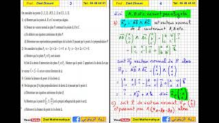 01 Espace Calcul Vectoriel Produit Scalaire et Equation Cartisienne de Plan [upl. by Townie]