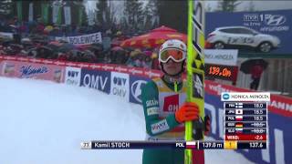 Kamil Stoch  139 m  Planica 2014  I seria LIDER HD [upl. by Oivatco]