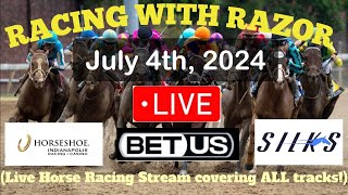 LIVE Horse Racing action handicapping Belmont at the Big A Horseshoe Indianapolis Delaware amp more [upl. by Aikaj555]