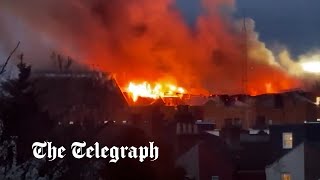 Fire tears through Met Police station in east London [upl. by Atkinson]