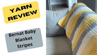 BERNAT YARN REVIEW Bernat Baby Blanket Stripes  2 Finished Baby Blankets [upl. by Gladdy158]