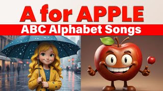 A for Apple with Lyrics  ABC Alphabet Songs  ClassMate [upl. by Aittam]