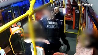 INTERWENCJA POLICJI w Jeleniej Górze Nagranie z monitoringu autobusu [upl. by Machutte390]