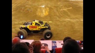 Yellow Zombie Monster Truck Front Flip driven by Tyler Groth Salt Lake UT 1232016 [upl. by Akkire]