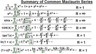 Calculus 2 Infinite Sequences and Series 71 of 86 Summary of Common Maclaurin Series [upl. by Kcirreg]