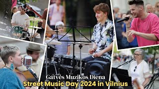 Gatvės Muzikos Diena  Street Music Day 2024 in Vilnius Lithuania Live Performances amp City Vibes [upl. by Laehpar280]