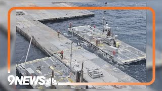 US finishes construction of giant floating pier near Gaza [upl. by Melcher198]