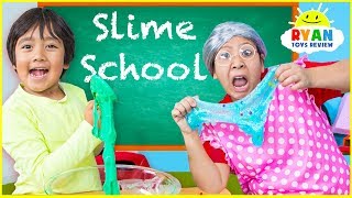 Ryan Pretend Play Making Slime and Learn in School [upl. by Messere]