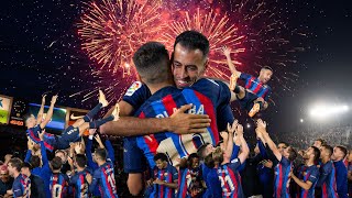 SERGIO BUSQUETS amp JORDI ALBA SAYS GOODBYE  SPOTIFY CAMP NOU HISTORICAL FAREWELL [upl. by Dahsraf724]