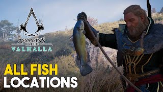 Assassins Creed Valhalla All Fish Locations Good Catch Trophy Guide [upl. by Oleg]