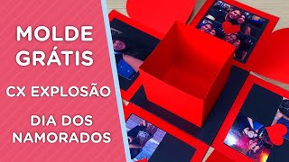 DIA DOS NAMORADOS  MOLDE GRÁTIS  CAIXA EXPLOSÃO [upl. by Gnivre]