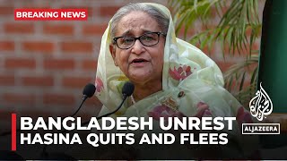 Bangladesh PM Hasina has resigned and left the country Reports [upl. by Aleahcim965]