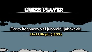 Garry Kasparov vs Ljubomir Ljubojevic  Madrid Rapid  1988 [upl. by Esialb]