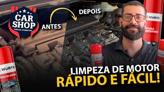 LIMPEZA DE MOTOR AUTOMOTIVO  Método rápido e fácil com espuma e verniz da Wurth [upl. by Olonam]