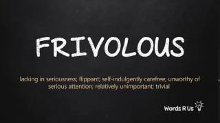 How to Pronounce FRIVOLOUS in American English [upl. by Weinrich]