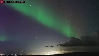 Sep 11 2024 Aurora Borealis Over Iceland in 4K Ultra HD [upl. by Quillan333]