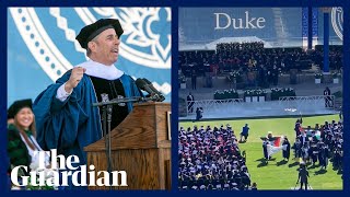 Duke students walk out of Jerry Seinfeld graduation speech in Gaza protest [upl. by Roseanne]