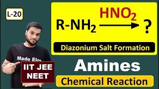 L20 Amine reaction with HNO2  Diazonium Salt Formation  with Mechanism by Arvind Arora [upl. by Guy979]