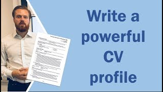 How to write a CV profile or personal statement and get noticed [upl. by Peonir]