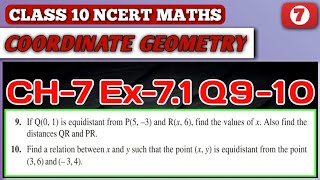 Class 10 Maths Chapter 7 Coordinate Geometry Ex71 Q910 NCERT CBSE [upl. by Shellie]