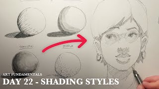 Art Fundamentals Day 22  Shading Syles and Techniques [upl. by Abil438]