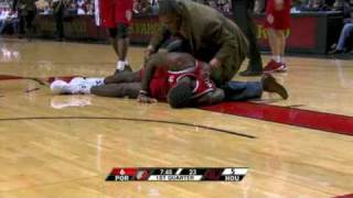 Greg Oden Injury [upl. by Dorrehs]