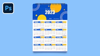 Desain Kalender Dinding 2023 di Photoshop  Tutorial Photoshop [upl. by Grewitz843]