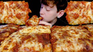 ASMR Sicilian Pizza Mukbang Eating Sounds  No Talking [upl. by Neeoma]