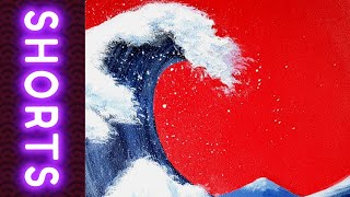 Shorts 🌊 The Great Wave 🌊  Timelapse Great Wave off Kanagawa Remake  Satisfying Acrylic Painting [upl. by Humpage]