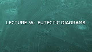 Lecture 35 Eutectic Diagrams [upl. by Htims]