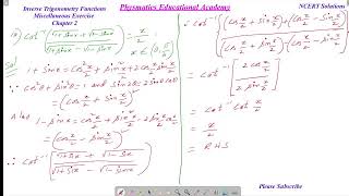 NCERT Class 12 Mathematics Inverse Trigonometry function textbook solutions [upl. by Ivgnout]