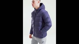 UNDER ARMOUR Shiny UA Storm Padded Down Jacket Hooded Blue Men  JD Sports [upl. by Nagn]