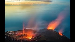 Stromboli volcano erupts from multiple vents during phase of elevated activity Jan 2019 [upl. by Onairotciv]