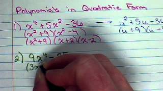 Polynomials  Factoring polynomials in quadratic form [upl. by Bobseine]