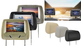 7inch headrest monitor pillow bag USB SD music movie player Car Display HD Rear Seat Entertainment [upl. by Terese]