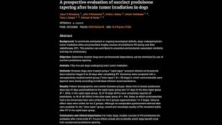 26 A prospective evaluation of succinct prednisone tapering after brain tumor irradiation in dogs [upl. by Sucitivel]