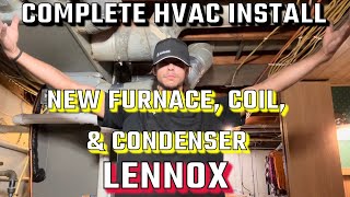 A Full HVAC Install In ONE Day Complete Lennox System [upl. by Einnim]