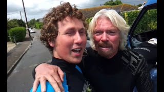 Sir Richard Branson World Record English Channel Crossing with PUSH Kiting amp Flexifoil [upl. by Wilfred]