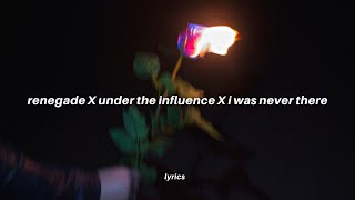 renegade x under the influence x i was never there lyrics The Weeknd x Chris brown x Aaryan shah [upl. by Elokin]