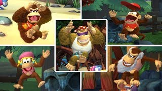 Donkey Kong Country Tropical Freeze  All Characters Death Animations amp Game Overs [upl. by Avot]