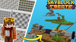 Building Farms in Minecraft Skyblock but with the Create Mod [upl. by Ylenaj791]