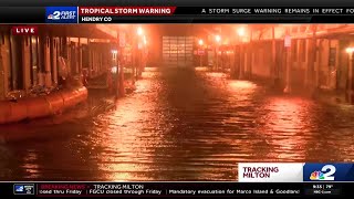 Streets of downtown Fort Myers flooded during Hurricane Milton [upl. by Eyks]