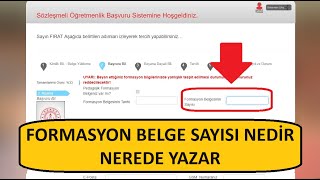 FORMASYON BELGE SAYISI NEREDE YAZAR  FORMASYON BELGE SAYISI NEDİR  FORMASYON BELGE SAYISI ÖĞRENME [upl. by Cheslie839]