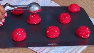 Delicious And Easy Red Velvet Cookie Recipe With Chocolate Chips [upl. by Burroughs]