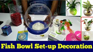 fish bowl decoration ideas at home  fish bowl setup  New Milan Aquarium  Home Decor [upl. by Onid]