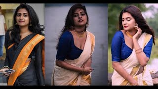 ഇറക്കി വെട്ടിയ ബ്ലൗസിൽ തിളങ്ങി നടി പാർവതി  Low new blouse actress look stunning [upl. by Karame]