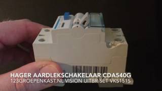 Hager AardlekSchakelaar CDA540G Vision Uitbreidingsset VKS151S [upl. by Hobey359]